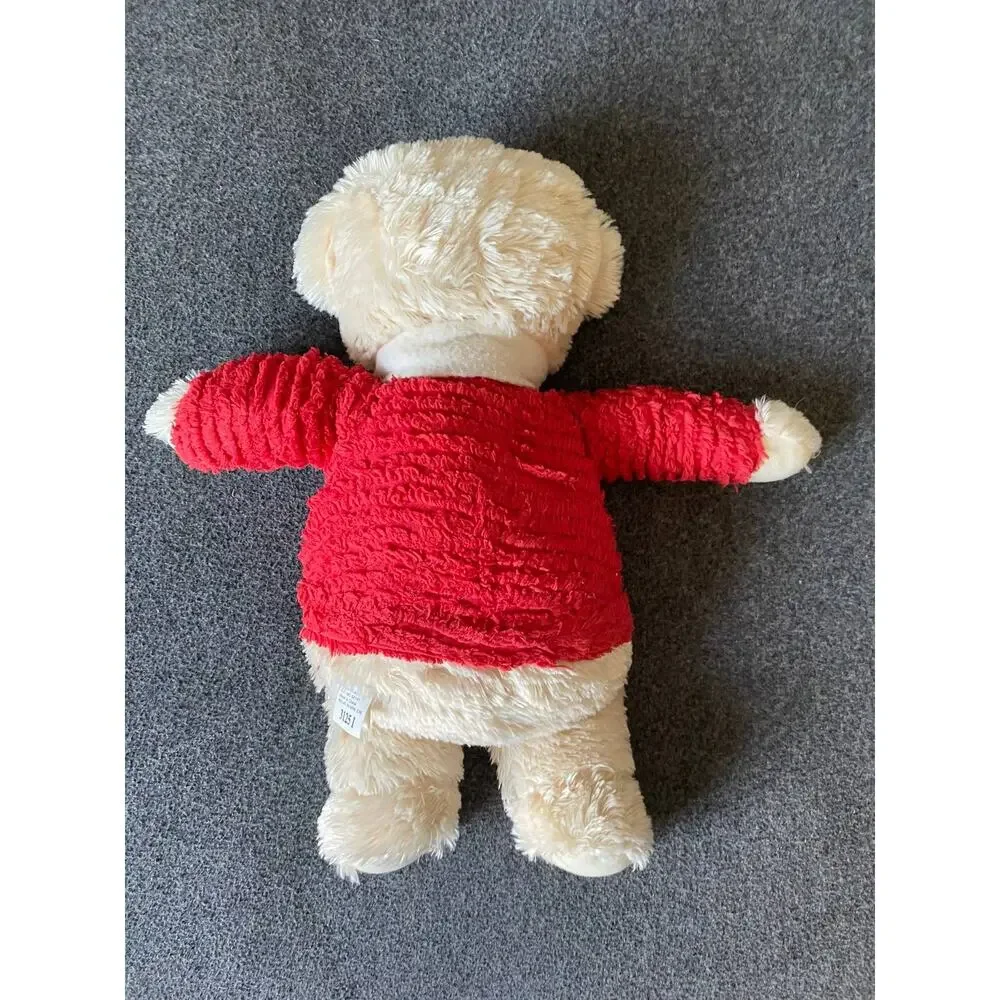 Hallmark Plush Stuffed Holiday Bear with Red Sweater and Scarf